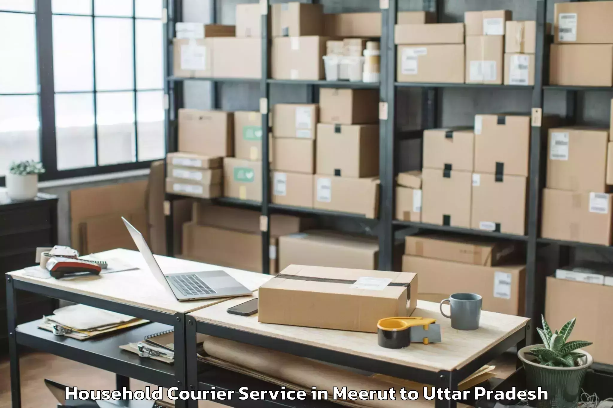 Meerut to Konch Household Courier Booking